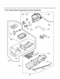 Panel Drawer Assembly & Guide Assembly Diagram and Parts List for DLEX3885C AVGEEUS LG Dryer