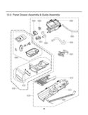 Panel Drawer Assembly & Guide Assembly Diagram and Parts List for DLEX3875V  LG Dryer