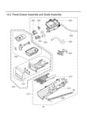 Panel Drawer Assembly & Guide Assembly Diagram and Parts List for DLGX3876V ASSEEUS LG Dryer