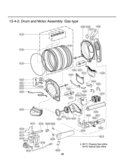 Drum & Motor Assembly Diagram and Parts List for DLGX3876V ASSEEUS LG Dryer