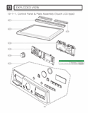 EXPLODED VIEW   Control Panel & Plate Assembly Diagram and Parts List for DLEX3875W ABWEEUS LG Dryer