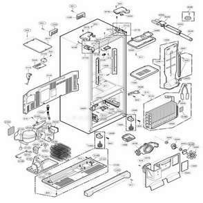 Case Parts Diagram and Parts List for 78754 ABICSER LG Refrigerator