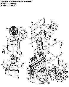 Downdraft Blower System Diagram and Parts List for 2335990360  Kenmore Range Hood