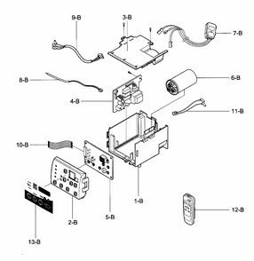 Control Box Assy Diagram and Parts List for 58076081700  Kenmore Air Conditioner
