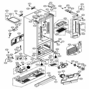 Case Parts Diagram and Parts List for 71083 AST6SER LG Refrigerator