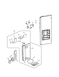 Dispenser Parts Diagram and Parts List for LMX25986SW 00 LG Refrigerator