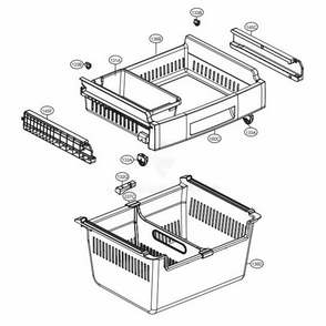 Freezer Parts Diagram and Parts List for LDCS24223S ASTCNA0 LG Refrigerator