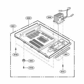 Base Plate Parts Diagram and Parts List for 62259 CB1ESEA LG Wall Oven