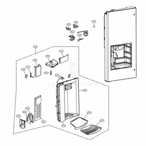 Dispenser Parts Diagram and Parts List for LFXS27466S ASTCNA0 LG Refrigerator