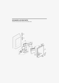 Ice Maker And Ice Bin Parts Diagram and Parts List for GR-L28ANSHP ASTCNA2 LG Refrigerator