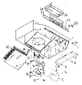 Range Hood Diagram and Parts List for 2335188910  Kenmore Range Hood