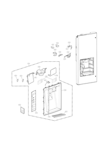 Dispenser Parts Diagram and Parts List for LFX33975ST 02 LG Refrigerator