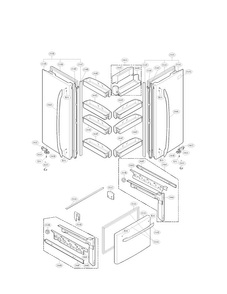 Door Parts Assembly Diagram and Parts List for LFC21770ST05  LG Refrigerator