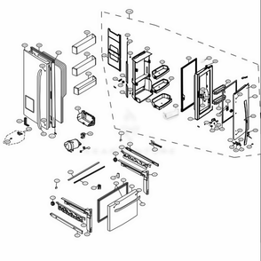 Door Parts Diagram and Parts List for LFXS24566S ASTCNA1 LG Refrigerator