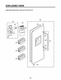EXPLODED VIEW FREEZER DOOR PART Diagram and Parts List for LSC21943ST AST1LGA LG Refrigerator