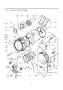 DRUM & TUB ASSEMB LY Diagram and Parts List for WM3875HVCA ASSEEUS LG Washer
