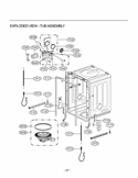 EXPLODED VIEW  TUB ASSEMBLY Diagram and Parts List for LDF6920ST D1608TB LG Dishwasher