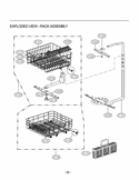 EXPLODED VIEW  RACK ASSEMBLY Diagram and Parts List for LDF6920ST D1608TB LG Dishwasher