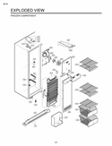 FREEZER COMPARTMENT EXPLODED VIEW Diagram and Parts List for LSC27931ST LSC27931ST /02 LG Refrigerator