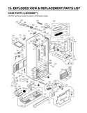 EXPLODED VIEW & REPLACEMENT PARTS LIST CASE PARTS Diagram and Parts List for LMX28988ST  LG Refrigerator