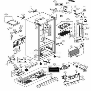 Case Parts Diagram and Parts List for LFX25974SW ASWCNA6 LG Refrigerator