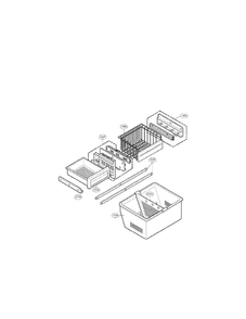 Freezer Parts Diagram and Parts List for LRFD25850ST 00 LG Refrigerator