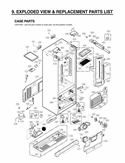 EXPLODED VIEW & REPLACEMENT PARTS LIST CASE PARTS Diagram and Parts List for LSMX214ST ASTCNA0 LG Refrigerator