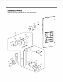 DISPENSER PARTS Diagram and Parts List for LSMX214ST ASTCNA0 LG Refrigerator