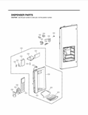 DISPENSER PARTS Diagram and Parts List for LFX21976ST ASTCNA0 LG Refrigerator