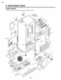 CASE PARTS   EXPLODED VIEW Diagram and Parts List for LFC23760ST LFC23760ST /02 LG Refrigerator