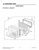 EXPLODED VIEW DOOR PARTS Diagram and Parts List for LSMH207ST CSBEVKG LG Microwave