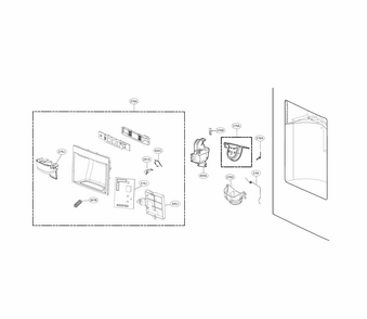 Dispenser Parts Diagram and Parts List for 79579993510  Kenmore Refrigerator