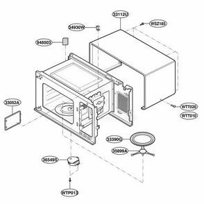 Oven Cavity Parts Diagram and Parts List for YMT2145SJQ0 AMWEWPC LG Range