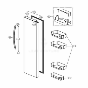 Part Location Diagram of ADC74646321 LG DOOR ASSEMBLY,REFRIGERATOR