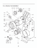 DRUM & TUB ASSEMBLY Diagram and Parts List for GCW1069QS ABWEELC LG Washer