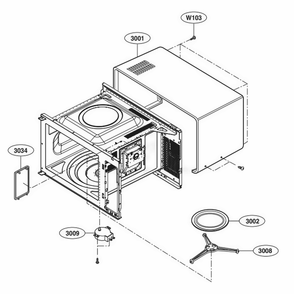 Oven Cavity Parts Diagram and Parts List for LCS1413SW CWHETAR LG Wall Oven