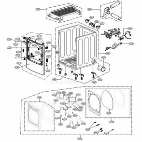 Cabinet And Door Assembly: Gas Type Diagram and Parts List for 79002 ABWESEU LG Dryer