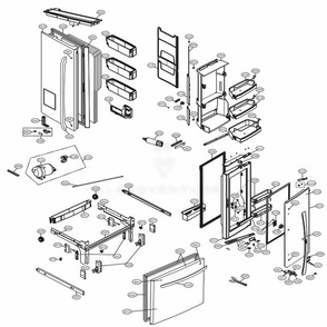 Door Parts Diagram and Parts List for 74032 ASWCSE0 LG Refrigerator