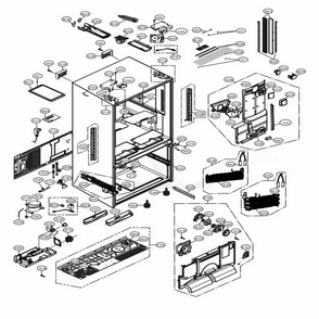 Case Parts Diagram and Parts List for LFXS32736D ASBCNA0 LG Refrigerator