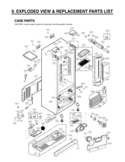 EXPLODED VIEW & REPLACEMENT PARTS LIST CASE PARTS Diagram and Parts List for LMX25981SW GR-L25AUQJH LG Refrigerator