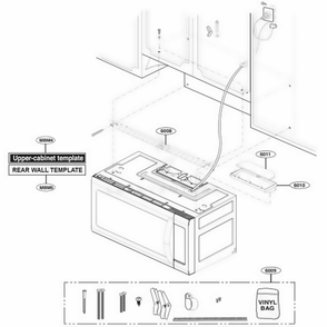 Installation Parts Diagram and Parts List for LMVM2033BD CBDELGA LG Microwave Oven Combo