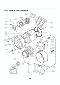 DRUM & TUB ASSEMBLY Diagram and Parts List for WM2140CW F1282FDC LG Washer