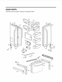 DOOR PARTS Diagram and Parts List for LFX25978SB /00 LG Refrigerator