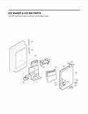 ICE MAKER & ICE BIN PARTS Diagram and Parts List for LFX25978SB /00 LG Refrigerator