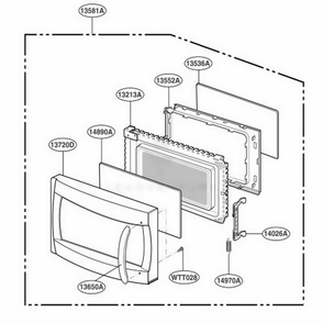 Part Location Diagram of 3581W1A234D LG DOOR Assembly