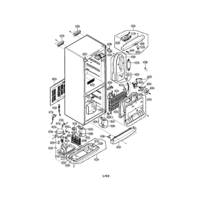 Unit / Cabinet Diagram and Parts List for LRBP1031NI  LG Refrigerator