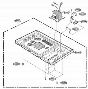 Base Plate Parts Diagram and Parts List for UMC1061AAB KBKEMAC LG Wall Oven