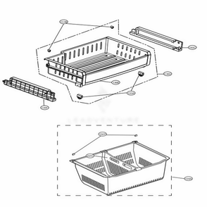 Freezer Parts Diagram and Parts List for LFX25973SW ASWCNA5 LG Refrigerator