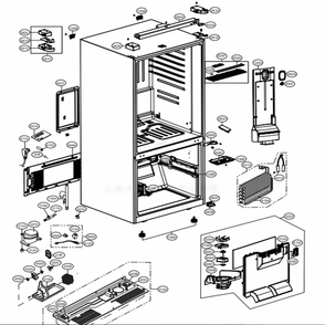 Case Parts Diagram and Parts List for LBC24360ST ASTCNA1 LG Refrigerator