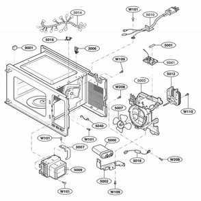 Interior Parts 2 Diagram and Parts List for 63352 CWHESEA LG Range